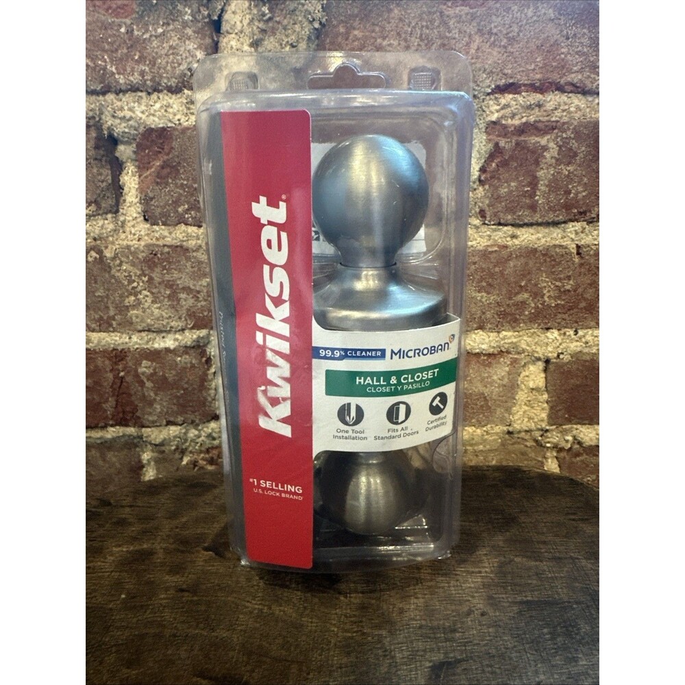 Kwikset Polo Satin Nickel Hall/Closet Door Knob with Microban 200 P 15 CP V1